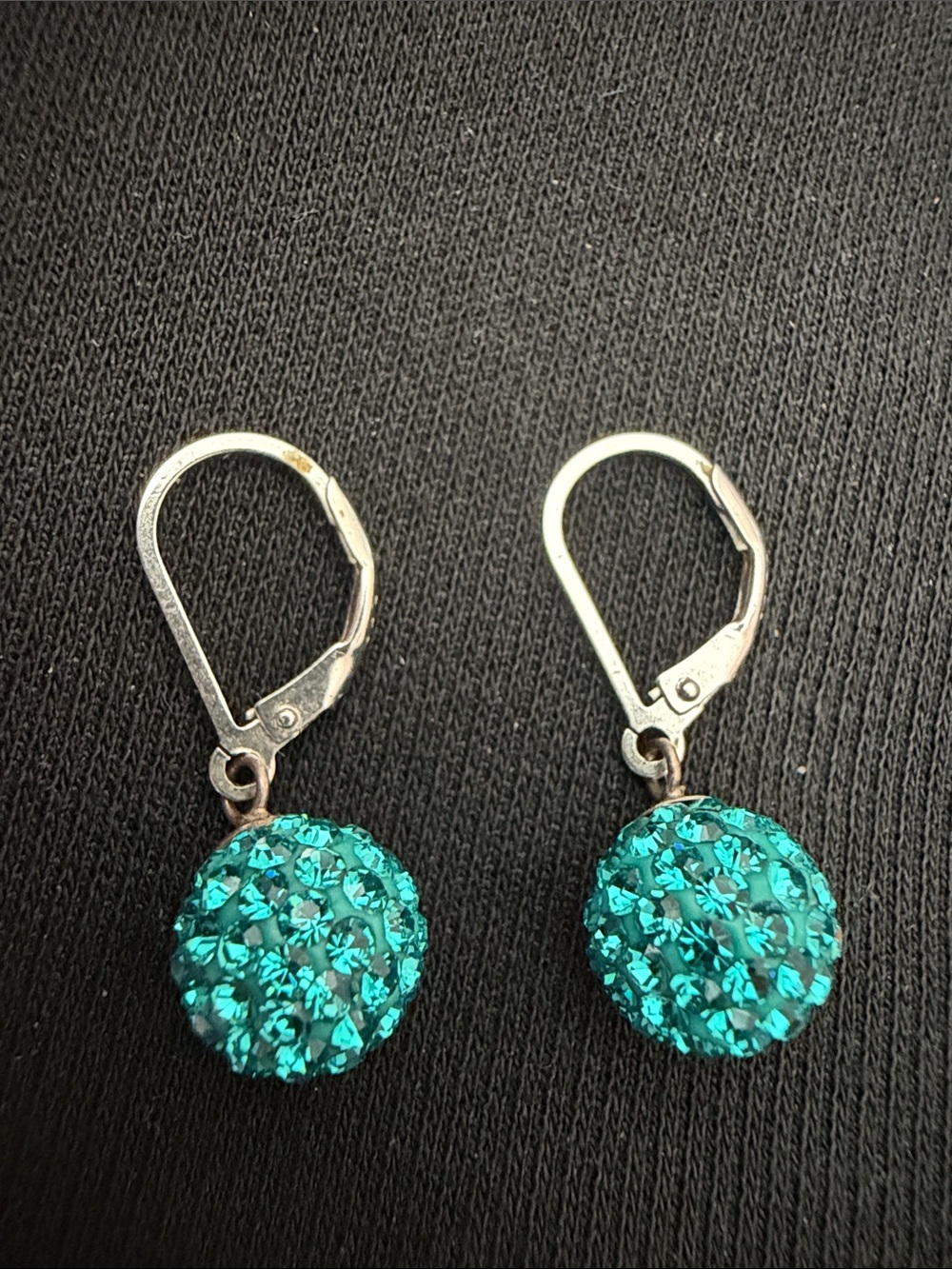925 sterling silver sparkling contemporary drop ball earrings